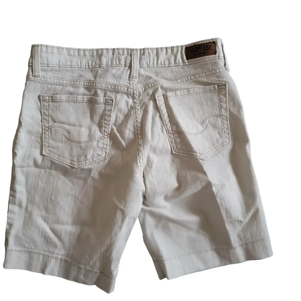 Levi's Signature White Denim Jean Shorts Women's Size 10